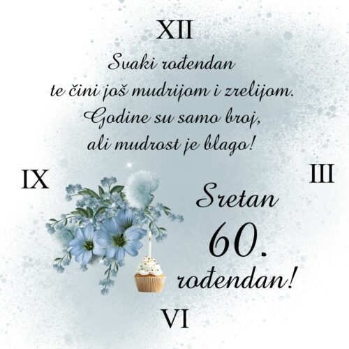 Sretan rođendan – plavo 60