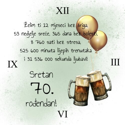 Sretan rođendan – pivo 70