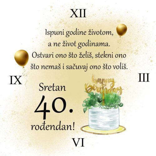 Sretan rođendan – zlatno 40