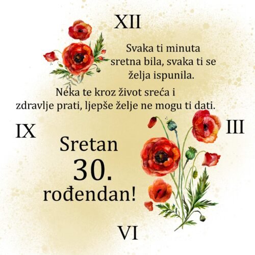 Sretan rođendan – crveno 30