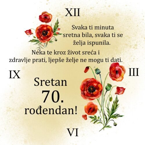 Sretan rođendan – crveno 70