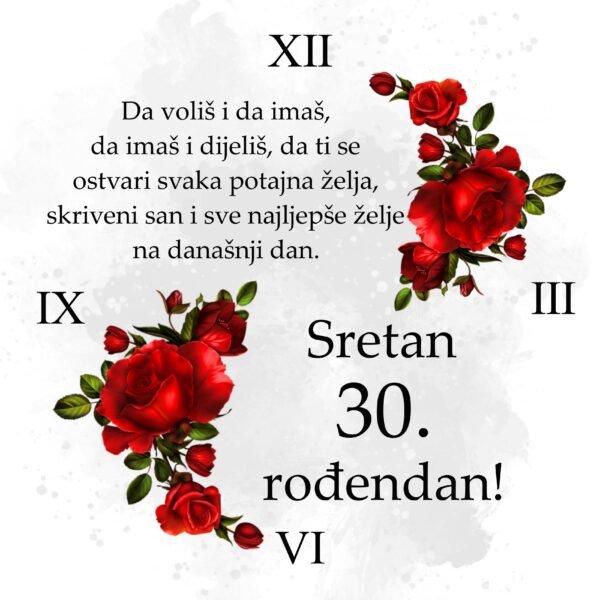 Sretan rođendan - sivo 30