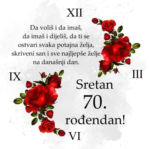 Sretan rođendan - sivo 70